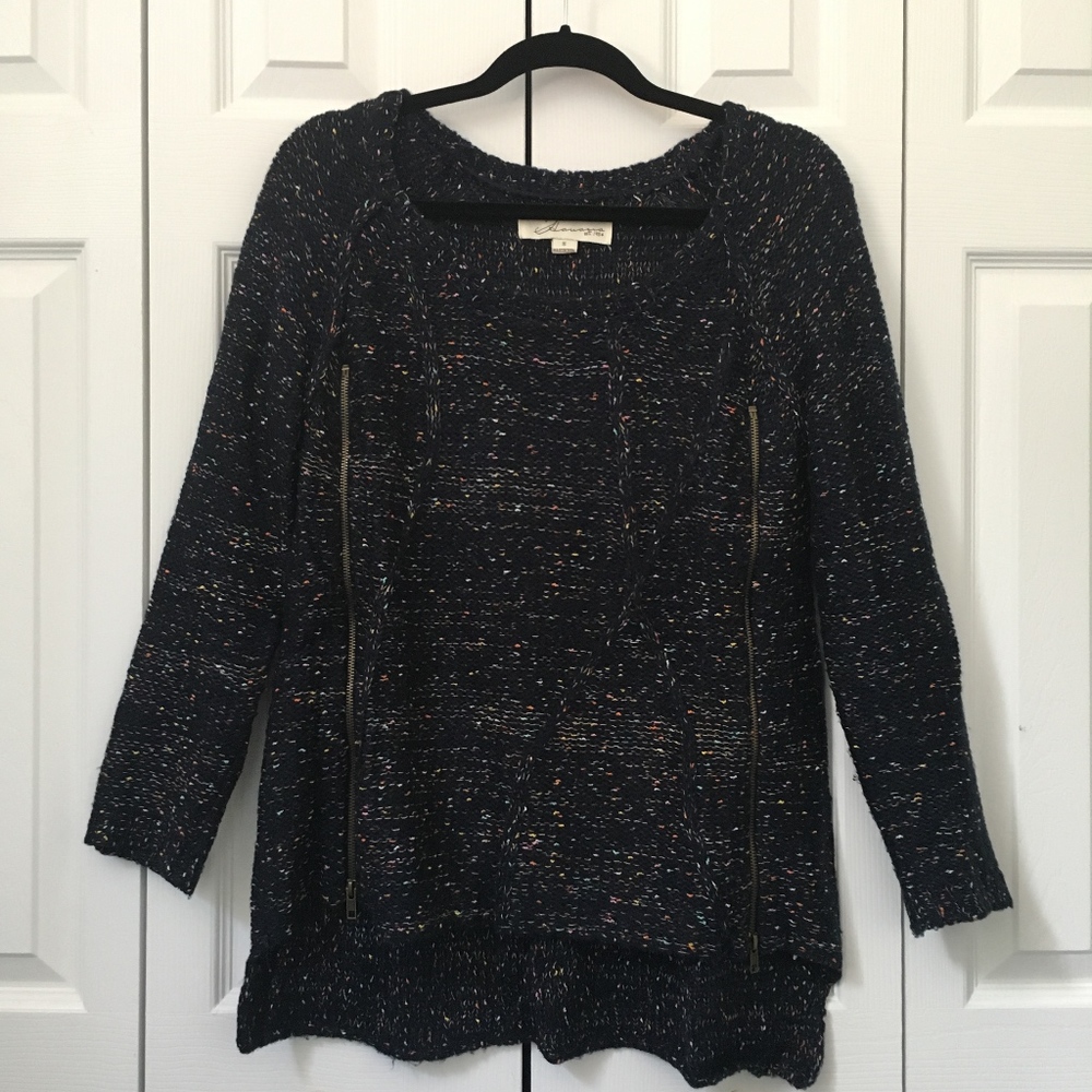 Colorful Navy Sweater